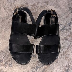 Steve Madden Black Leather Sandals